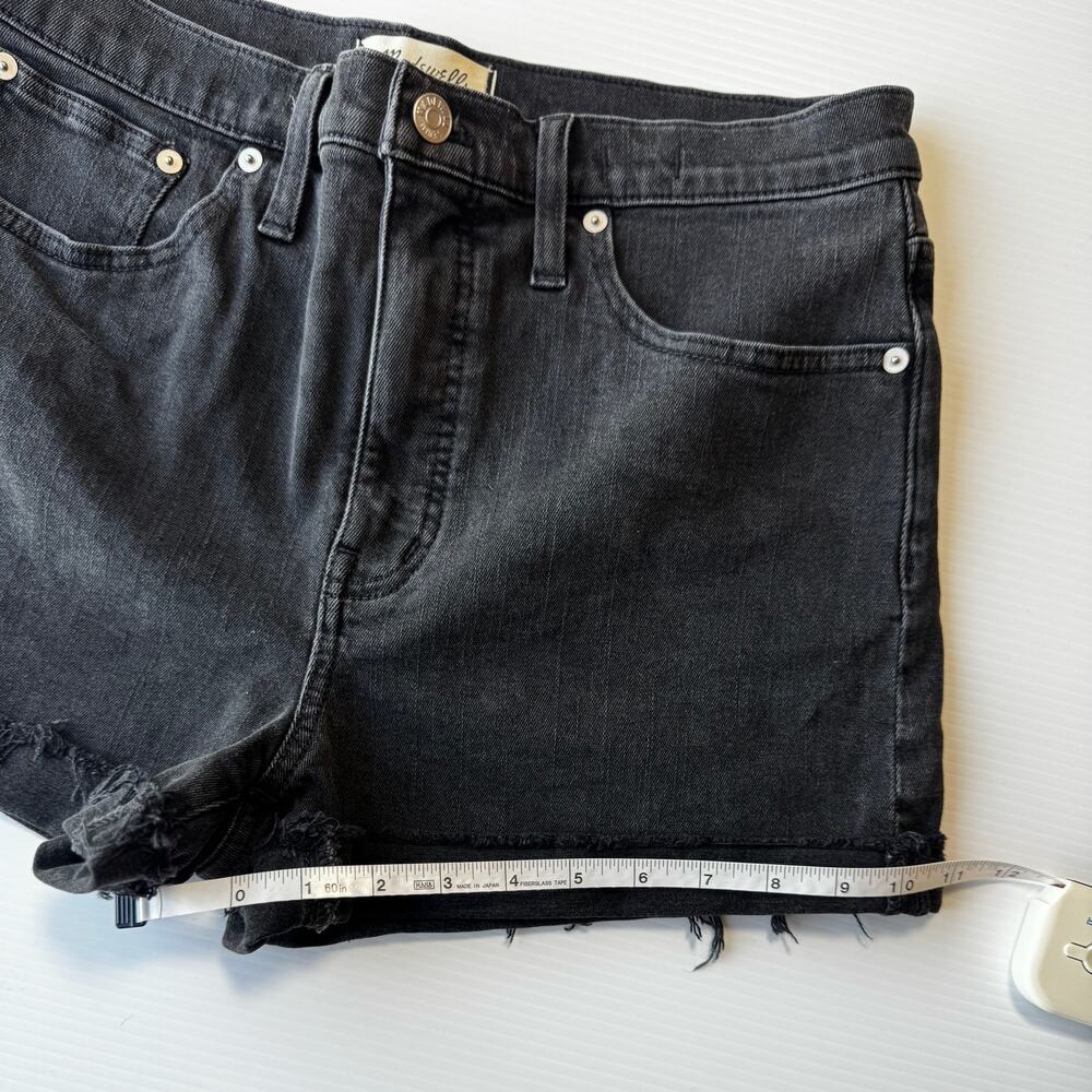 Madewell Black High Rise Denim Shorts 29 Grunge Festival Edgy Indie Sleaze Y2K - Picture 5 of 16